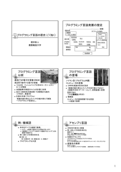 プログラミング言語発展の歴史 プログラミング言語 以前