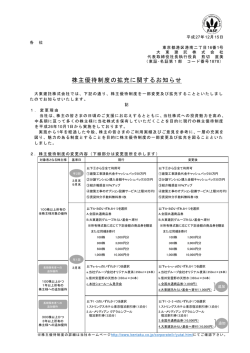 株主優待制度の拡充に関するお知らせ