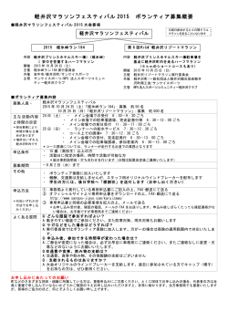 ボランティア募集要項 - 軽井沢マラソンフェスティバル【2015】