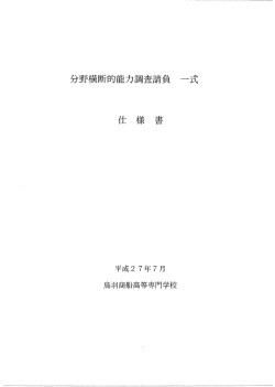 分野横断的能力調査請負 一式 仕 様 書