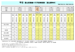 平日 富山空港線バス予定時刻表 （富山駅ゆき）