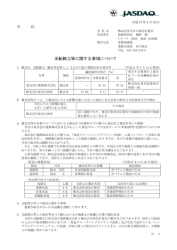 支配株主等に関する事項について