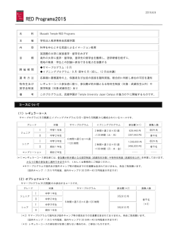 REDプログラム2015年度 実施概要