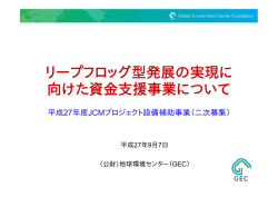 リープフロッグ型発展の実現に向けた資金支援事業について（概要
