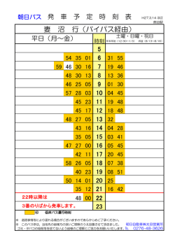 妻 沼 行（バイパス経由）