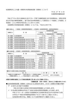 H27保育料等のお知らせ