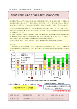 香気成分解析によるイチゴ「かおり野」の香りの評価