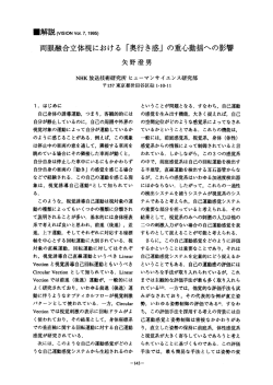 両眼融合立体ネ見における 「奥行き感」 の重心動揺への影響 矢野澄男