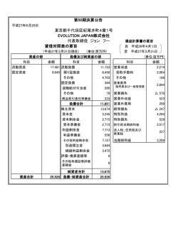 EVOLUTION JAPAN株式会社 代表取締役 ジョン フー 第50期決算公告