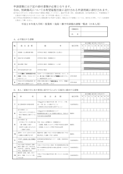 免除・徴収猶予申請提出書類一覧表（日本人用）