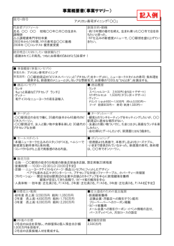 （事業サマリー）（記入例）