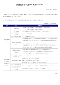 資金決済法に基づく表示について - Y!mobile（ワイモバイル）