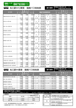 松江駅&hArr;七類港 接続バス時刻表 松江駅&hArr;境港 接続バス時刻表