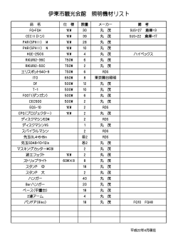 伊東市観光会館 照明機材リスト