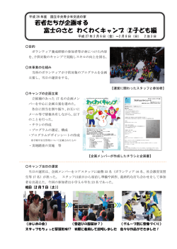 若者たちが企画する 富士のさと わくわくキャンプ ②子ども編