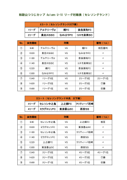 和歌山つつじカップ Autumn U-10 リーグ対戦表