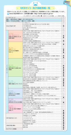 WEBサイト・冊子掲載情報一覧（巻頭：614KB）