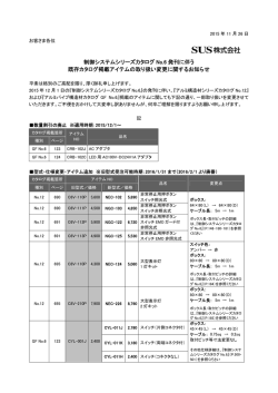 制御システムシリーズカタログ No.6 発刊に伴う 既存カタログ掲載