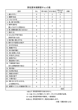 男性更年期障害チェック表