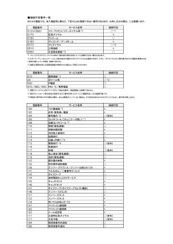 接続可否番号一覧