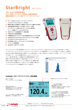 USB / RS232C通信標準装備 カラー表示、コンパクト、日本語 / 英語切替