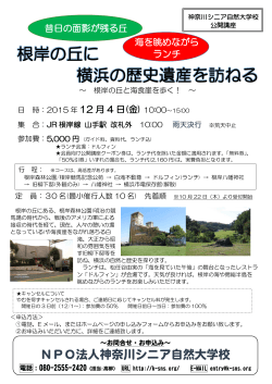 根岸の丘に 横浜の歴史遺産を訪ねる - NPO法人 神奈川シニア自然大学校