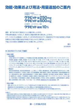 効能・効果および用法・用量追加のご案内