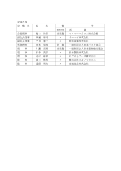 役員名簿 役 職 名 氏 名 備 考 所 属 会長理 野口 和孝