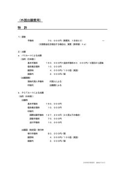 （外国出願費用） 特 許