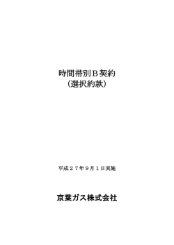 時間帯別B契約 (選択約款)