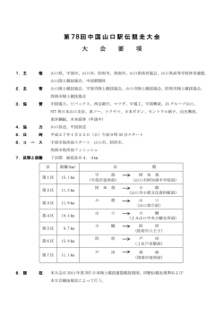 第78回中国山口駅伝競走大会 大 会 要 項