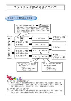 プラスチック類の分別について&hellip;