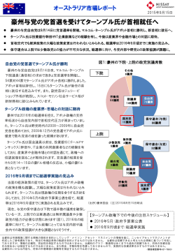 豪州与党の党首選を受けてターンブル氏が首相就任へ