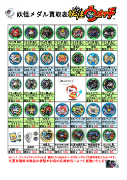 妖怪メダル買取表