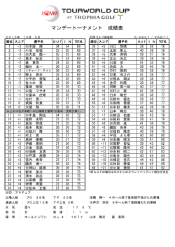 マンデートーナメント 成績表 - HONMA TOURWORLD CUP AT