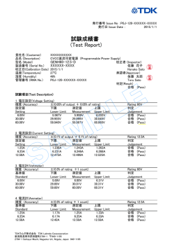 試験成績書 (Test Report)