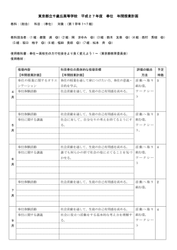 東京都立千歳丘高等学校 平成27年度 奉仕 年間授業計画