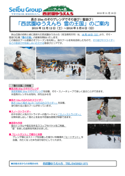 「西武園ゆうえんち 雪の王国」のご案内