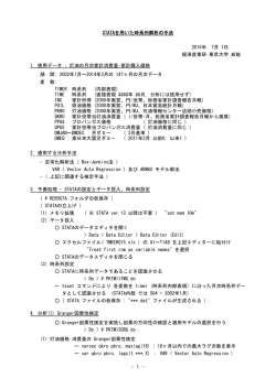 STATAを用いた時系列解析の手法 2015年 7月 1日 経済