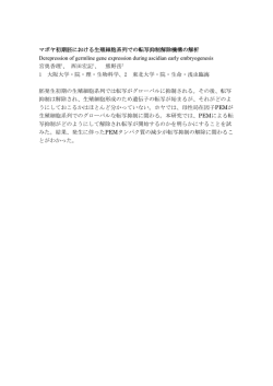 マボヤ初期胚における生殖細胞系列での転写抑制解除機構の解析