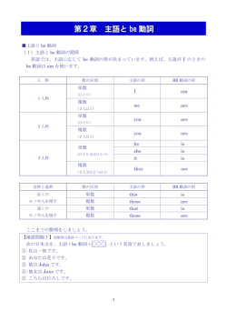 第2章 主語と be 動詞