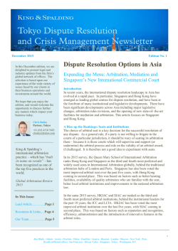 Dispute Resolution Options in Asia