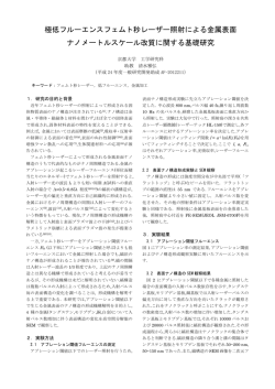 極低フルーエンスフェムト秒レーザー照射による金属表面 ナノメートル