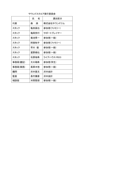サウンドスクエア実行委員会 氏 名 選出区分 代表 森 満