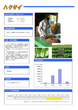 栽培品種の特徴 出荷荷姿 出荷先 生産・出荷の取組み 管内の生産状況