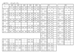 一般クラス タイムテーブル
