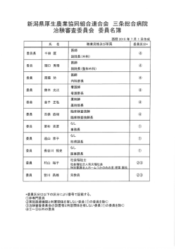 新九県厚生農業協同組合連合会 三久,捻合病院 治験審査委員会 委員