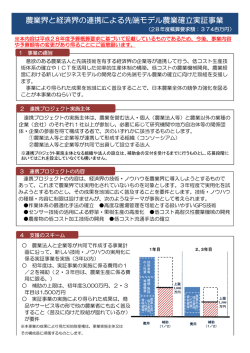 農業界と経済界の連携による先端モデル農業確立実証事業
