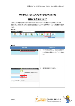 サイボウズ TOP にアプリケーションメニューを 追加する方法について