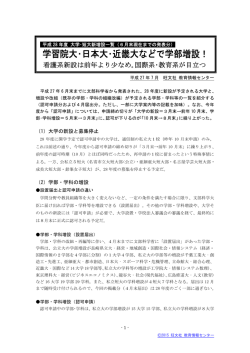 学習院大・日本大・近畿大などで学部増設！